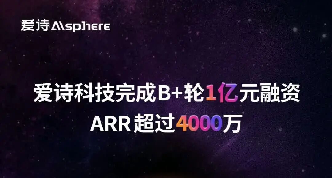 47f73320j00t4bojh001od000u000g5m 爱诗科技完成 1 亿元 B+ 轮融资,ARR 突破 4000 万美元